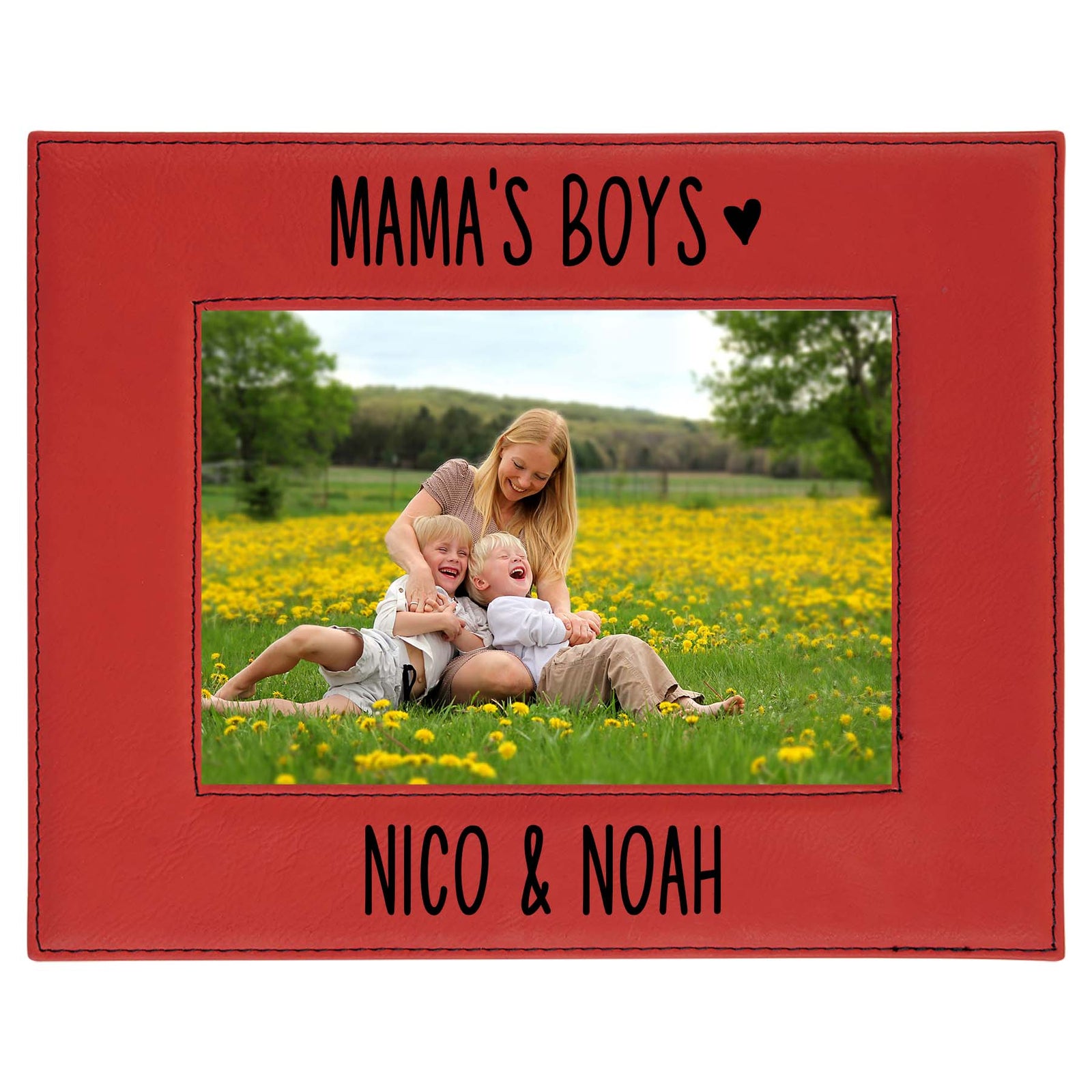 Mama's Boys Leatherette Picture Frame