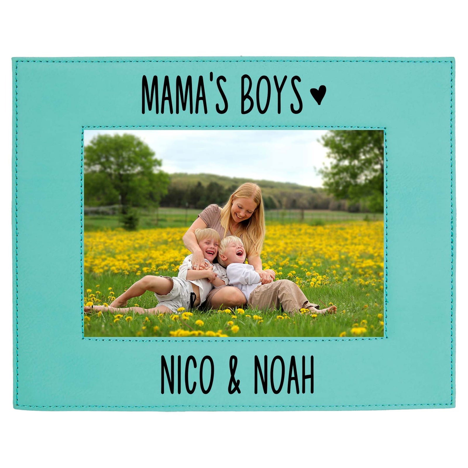 Mama's Boys Leatherette Picture Frame