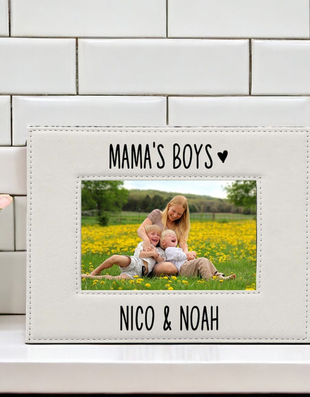 Mama's Boys Leatherette Picture Frame