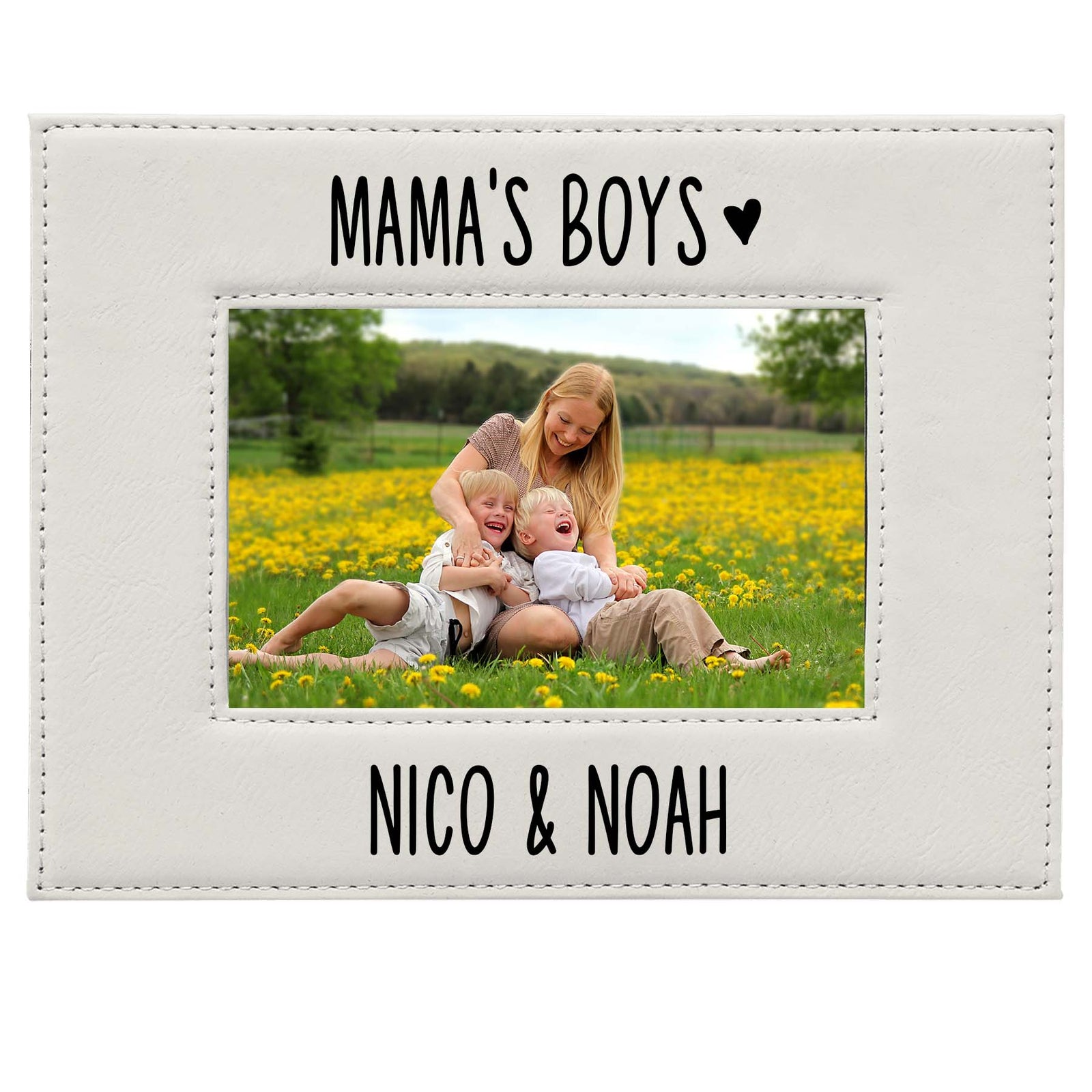 Mama's Boys Leatherette Picture Frame