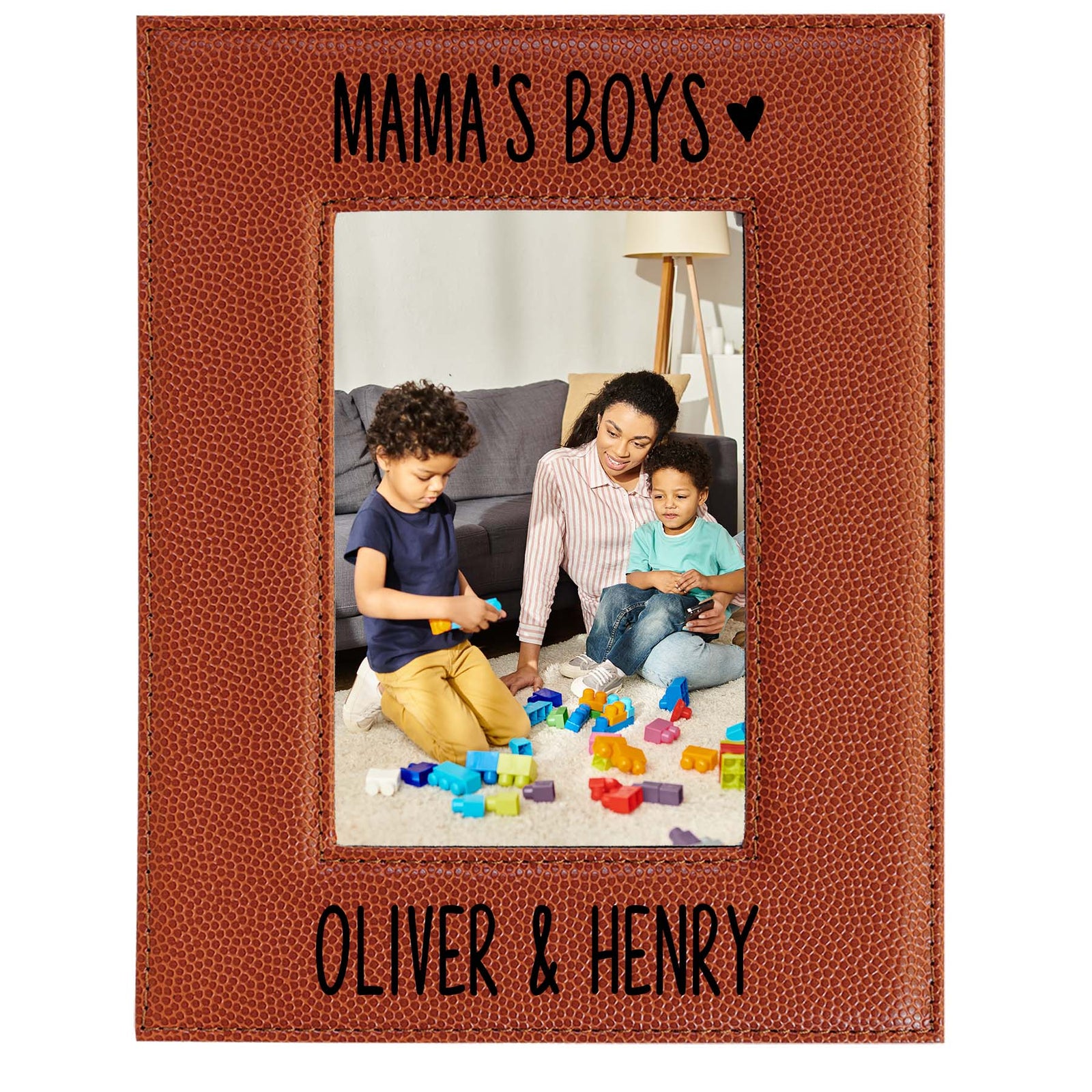 Mama's Boys Leatherette Picture Frame