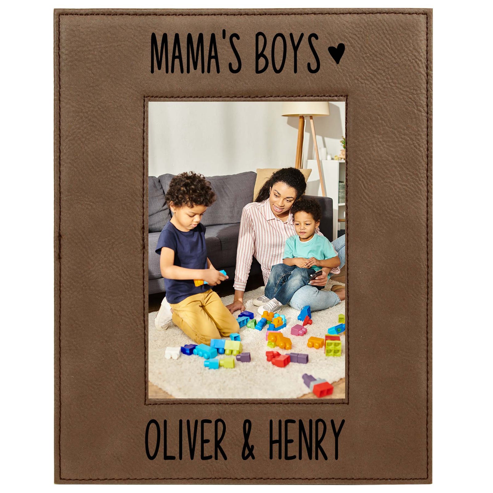 Mama's Boys Leatherette Picture Frame