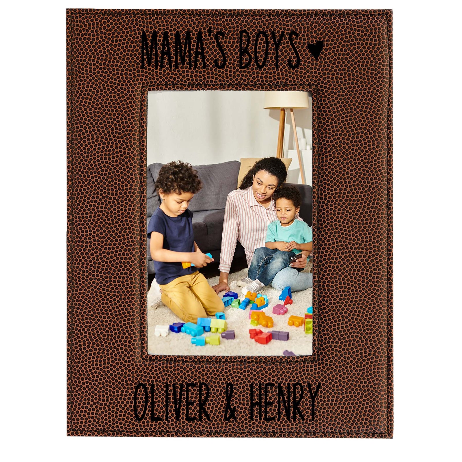 Mama's Boys Leatherette Picture Frame