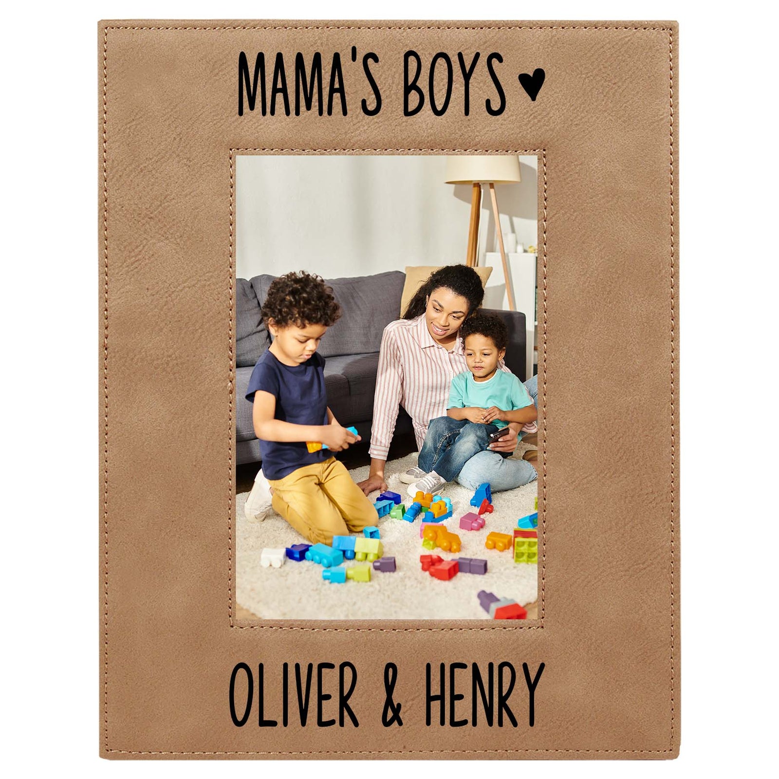 Mama's Boys Leatherette Picture Frame