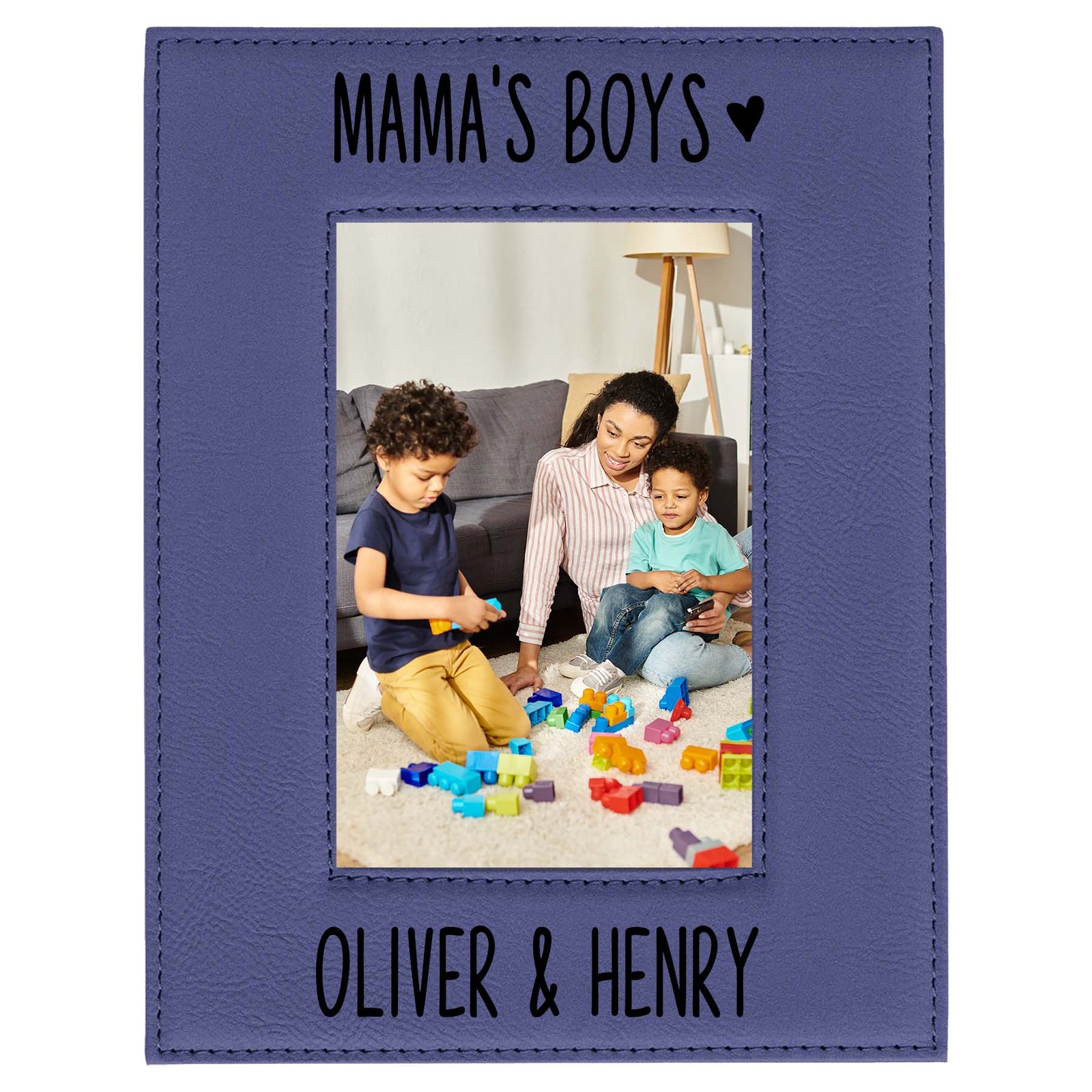 Mama's Boys Leatherette Picture Frame