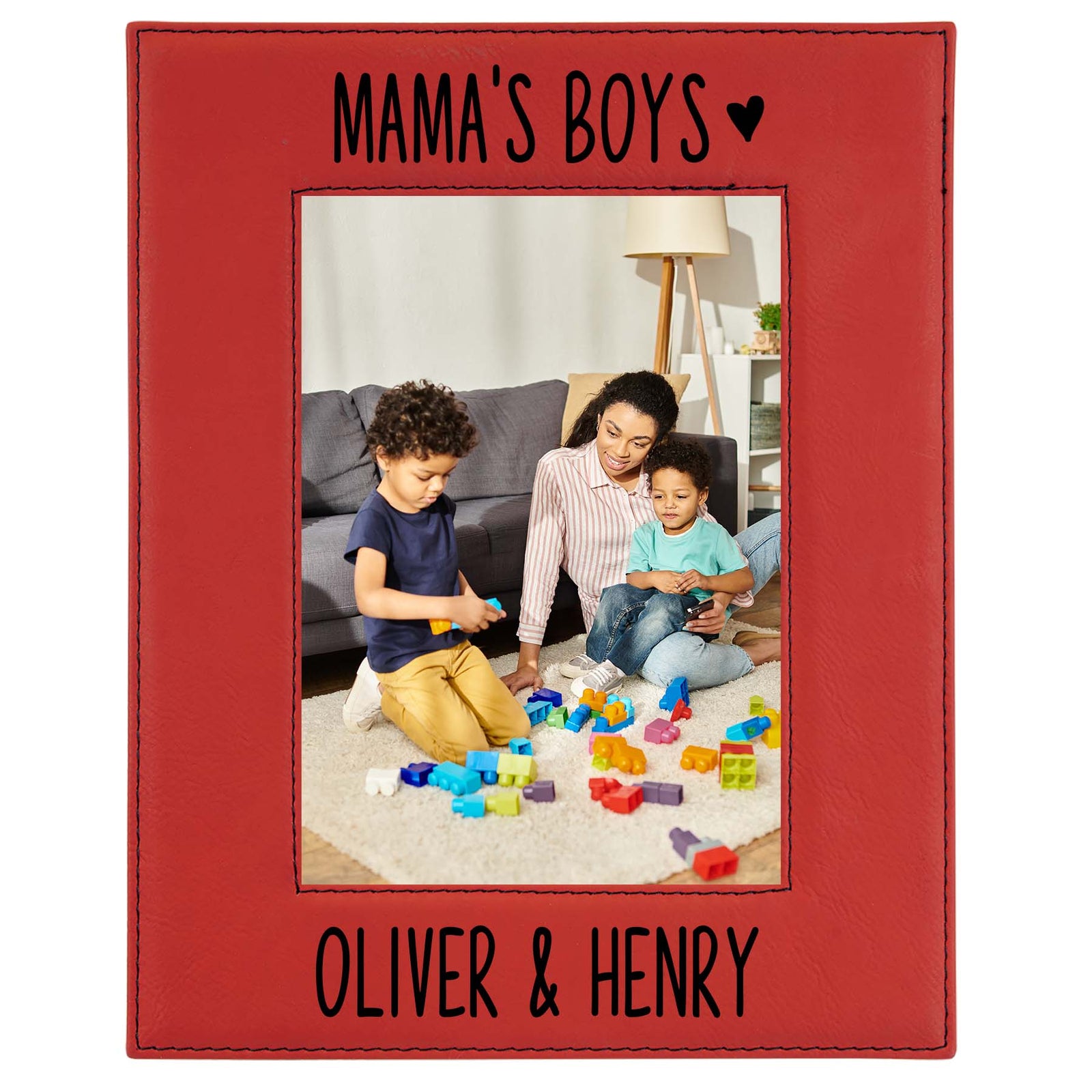 Mama's Boys Leatherette Picture Frame