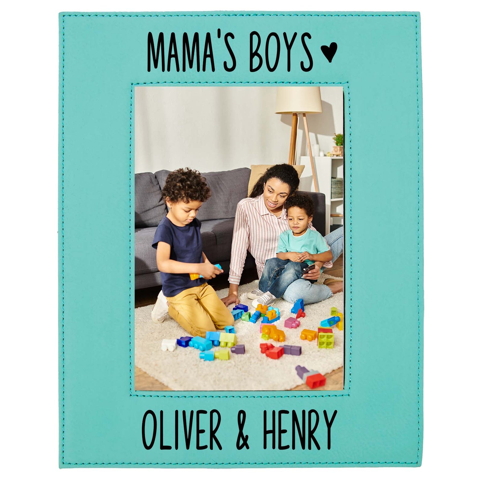 Mama's Boys Leatherette Picture Frame