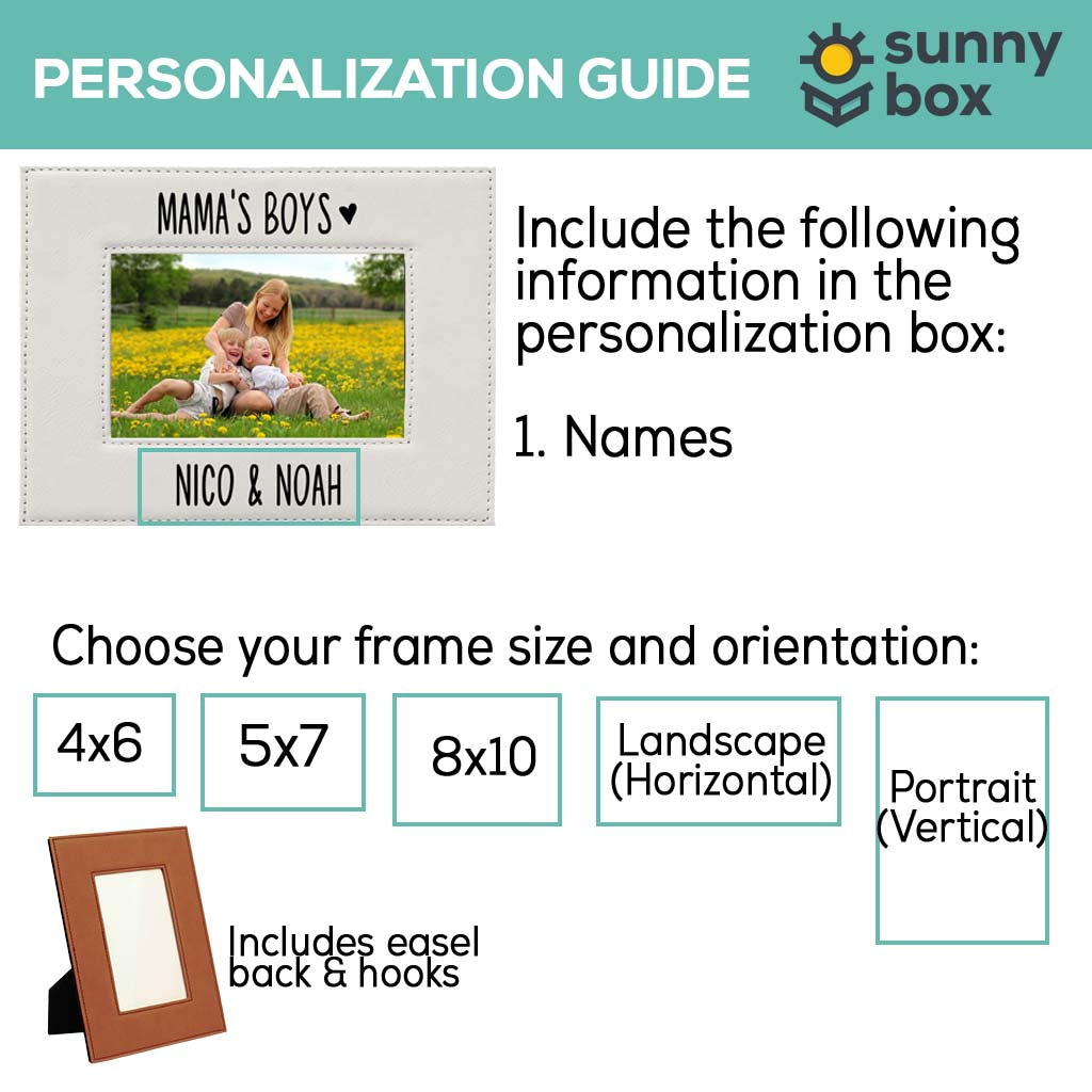 Mama's Boys Leatherette Picture Frame