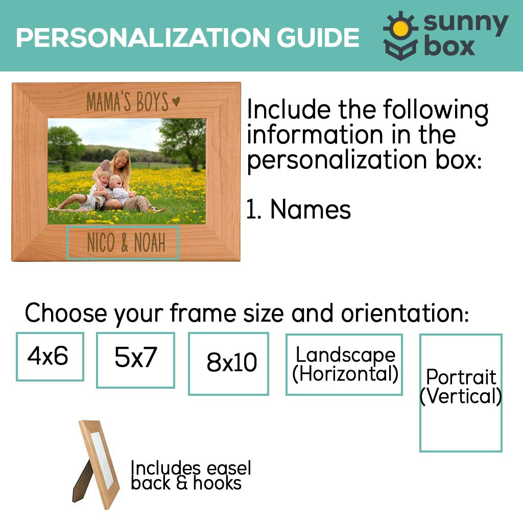 Mama's Boys Wood Picture Frame