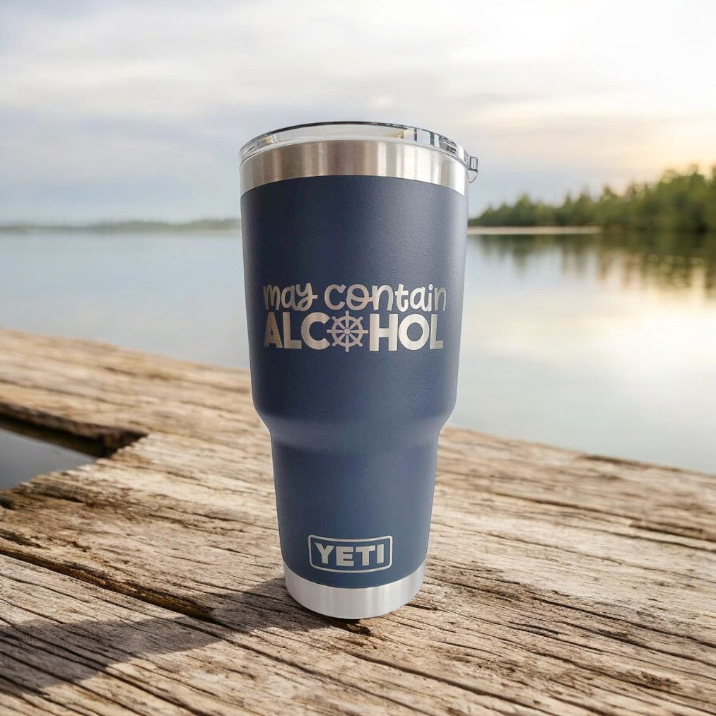 May Contain Alcohol Engraved YETI Tumbler