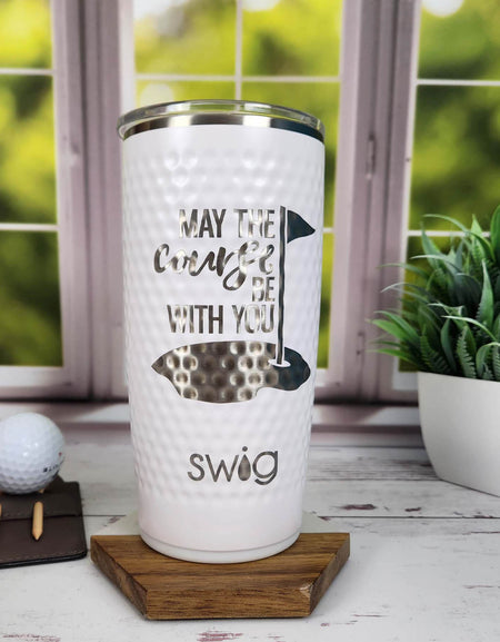 May the Course be With You Engraved Golf Tumbler by Sunny Box