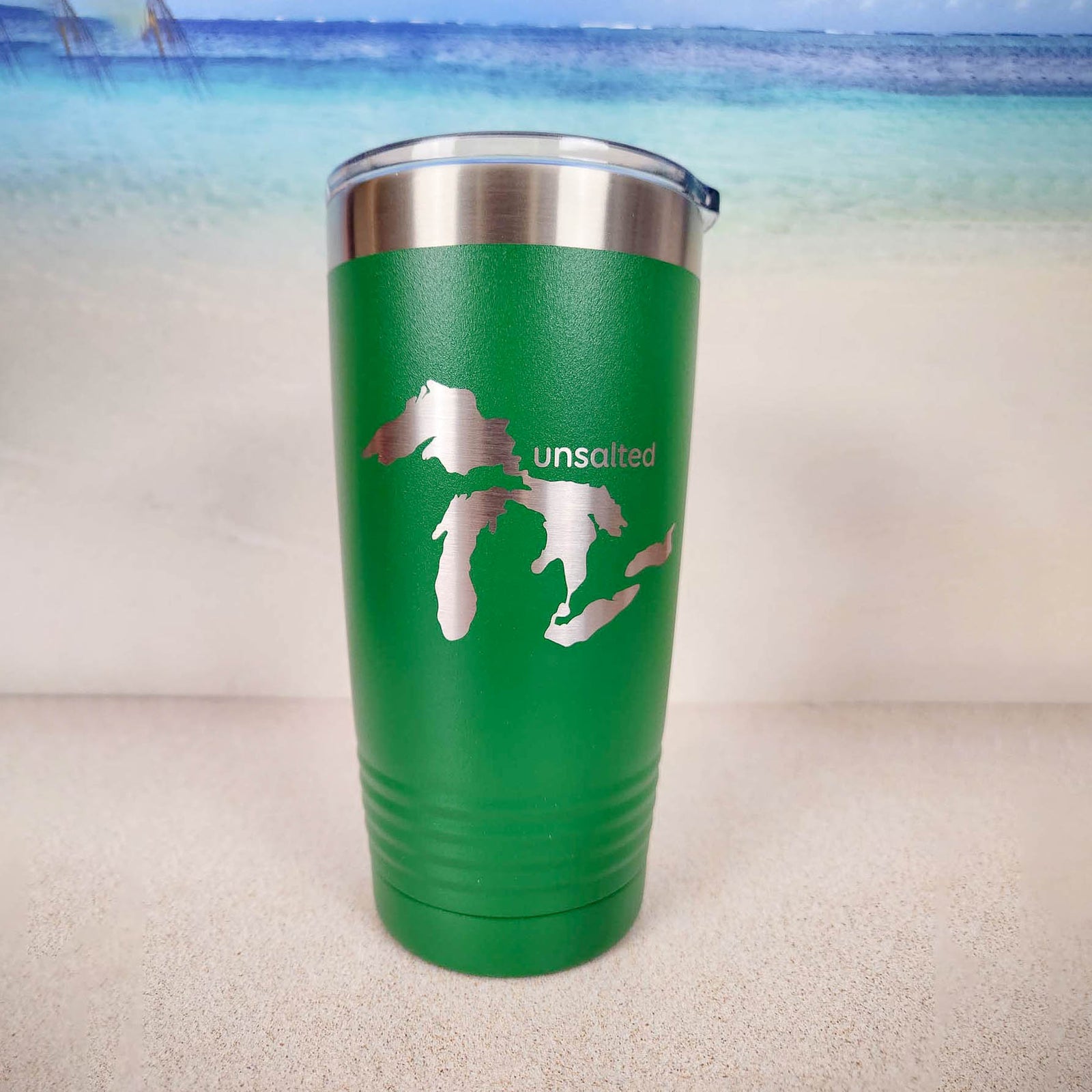 Michigan Unsalted Engraved 20oz Green Polar Camel Tumbler Sunny Box