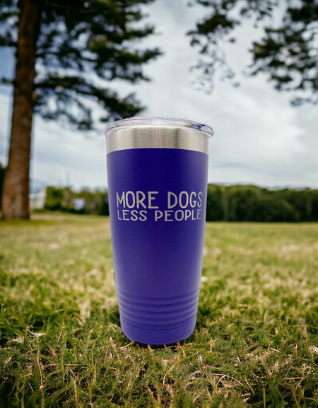 More Dogs Less People Engraved 2oz Purple Tumbler