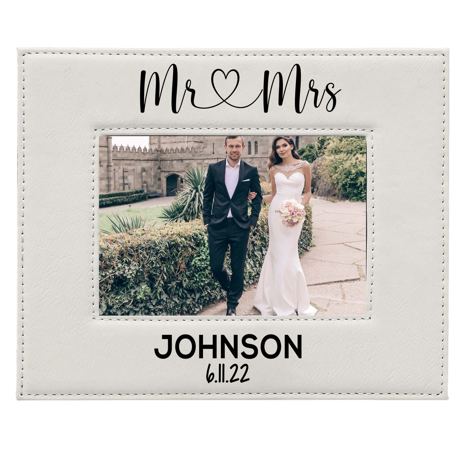 Mr & Mrs - Wedding Leatherette Picture Frame