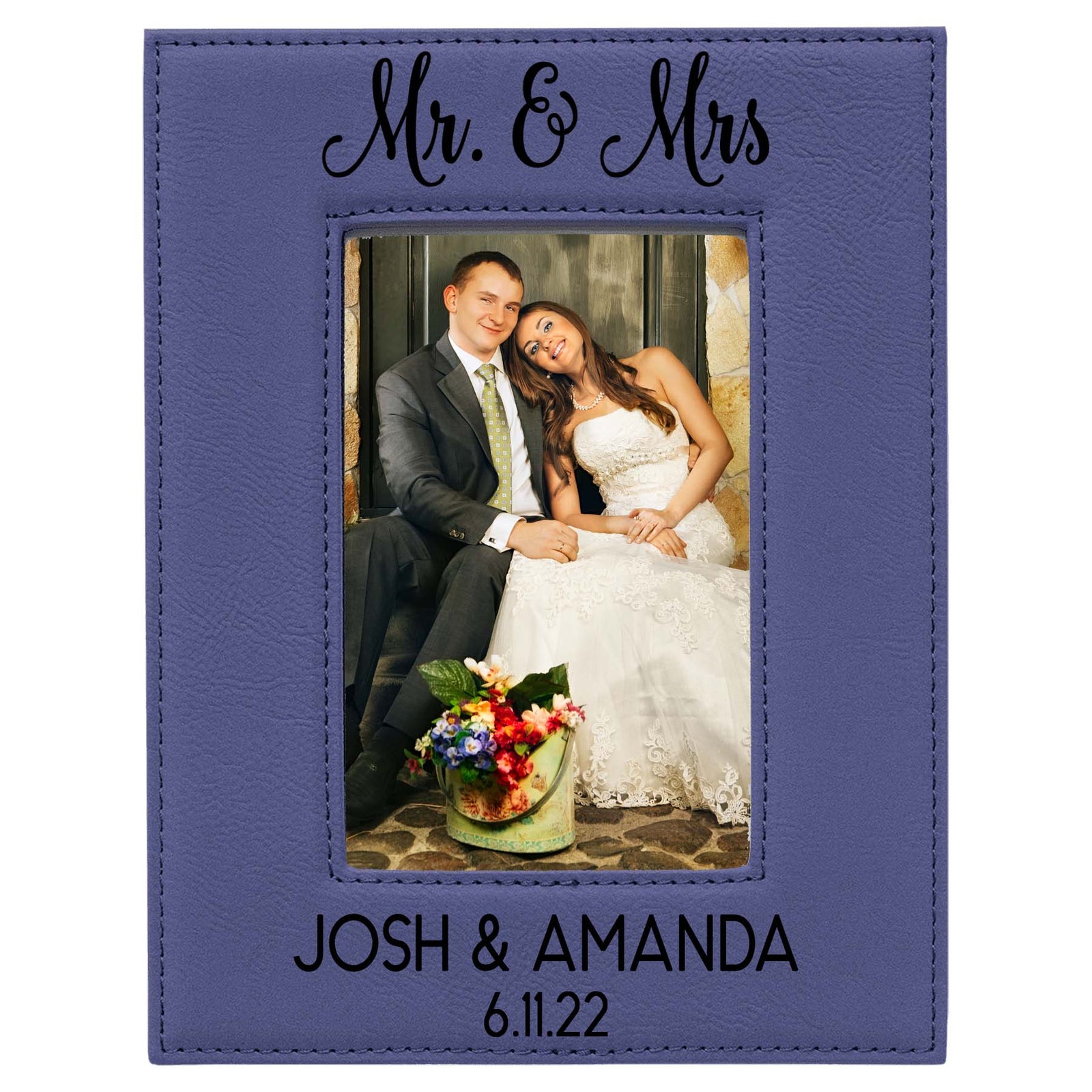 Mr & Mrs - Wedding Leatherette Picture Frame2