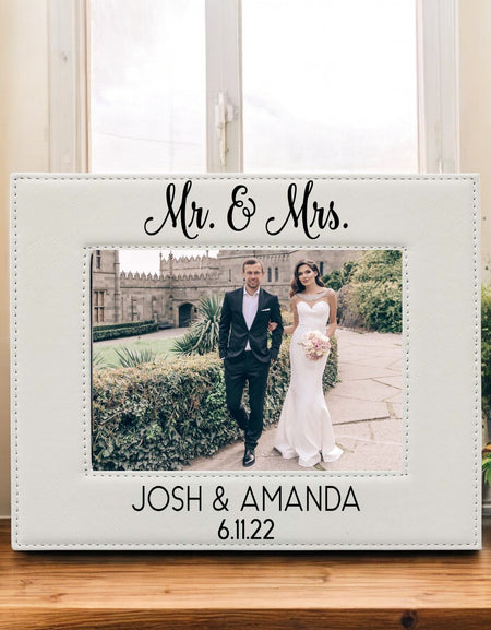 Mr & Mrs - Wedding Leatherette Picture Frame2