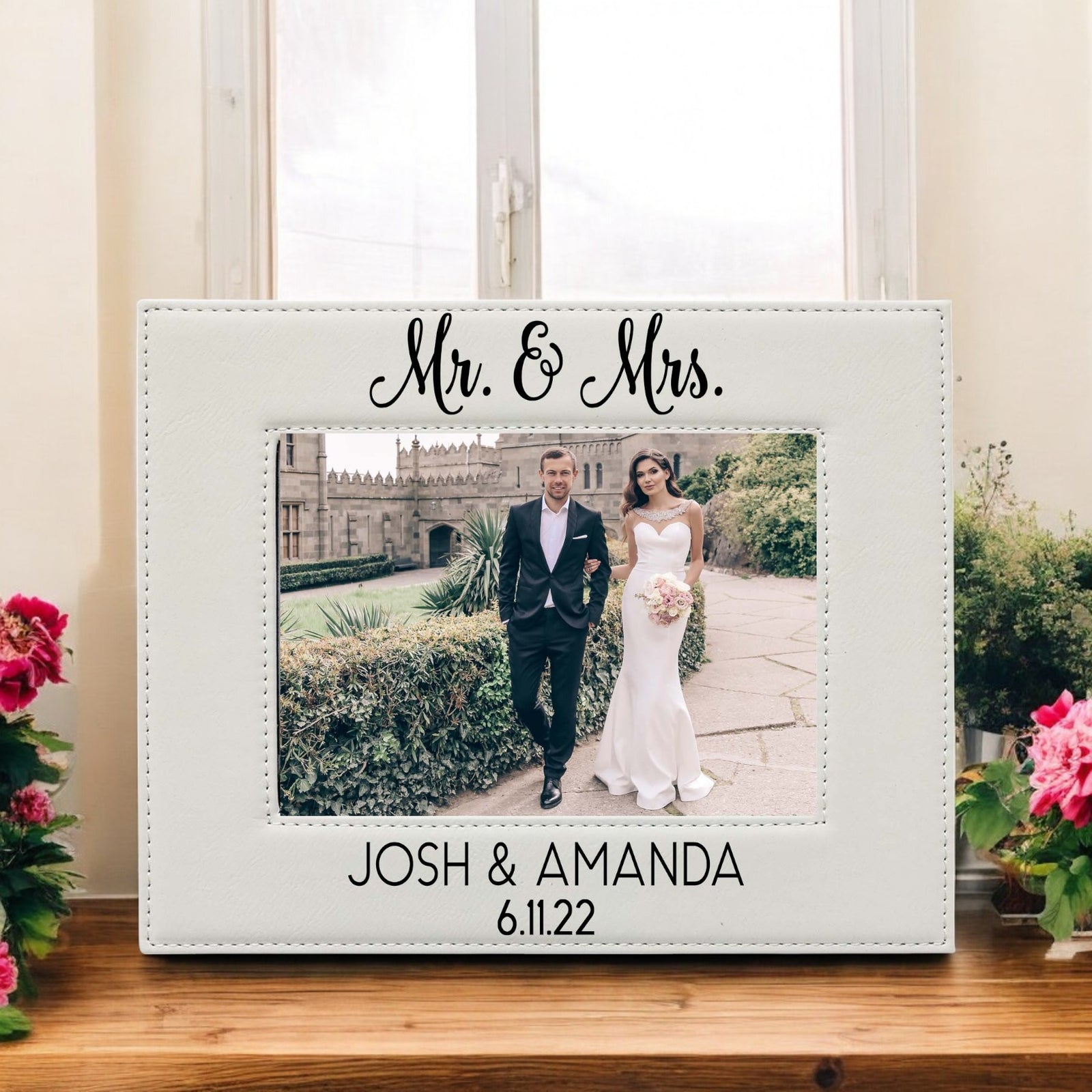 Mr & Mrs - Wedding Leatherette Picture Frame2