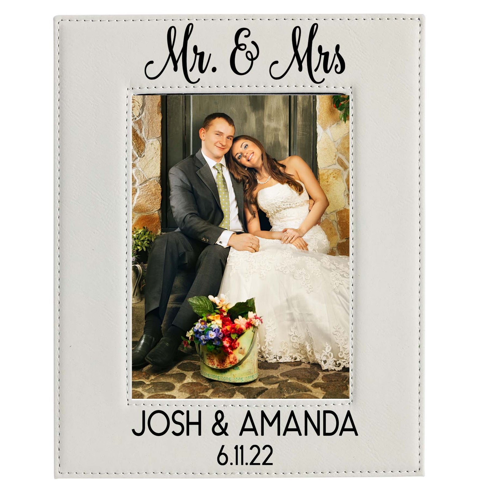 Mr & Mrs - Wedding Leatherette Picture Frame2