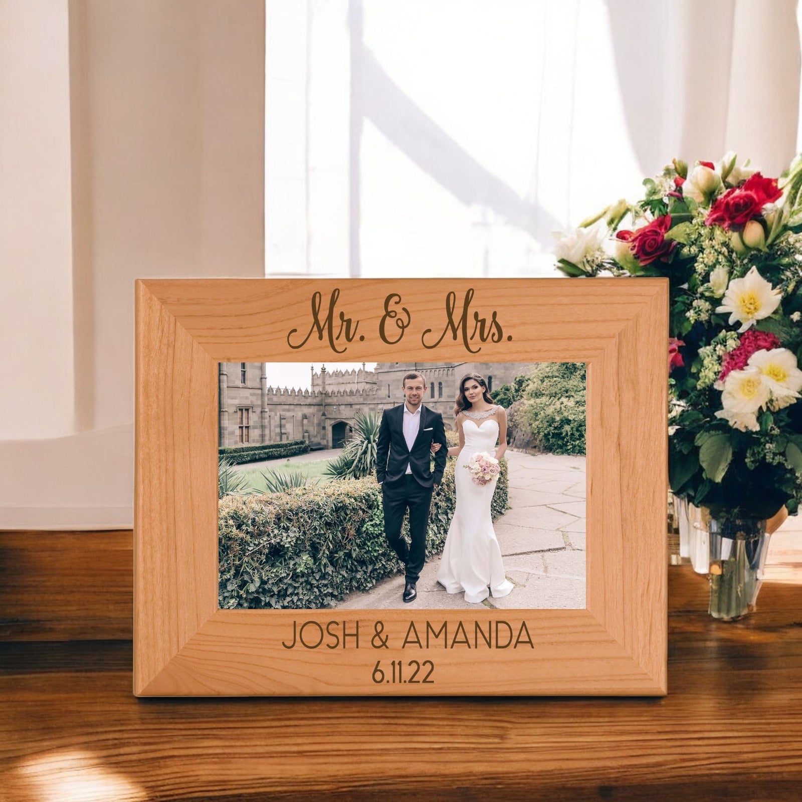 Mr & Mrs - Wedding Wood Picture Frame2