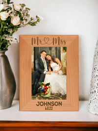 Mr & Mrs - Wedding Wood Picture Frame