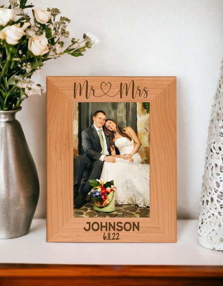 Mr & Mrs - Wedding Wood Picture Frame