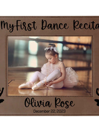 My First Dance Recital Personalized Engraved Dark Brown Leatherette Picture Frame - Sunny Box