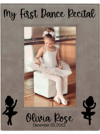 My First Dance Recital Personalized Engraved Gray Leatherette Picture Frame - Sunny Box