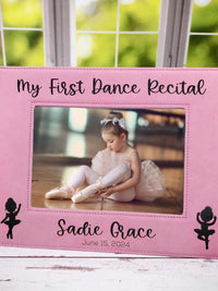 My First Dance Recital Personalized Engraved Pink Leatherette Picture Frame - Sunny Box