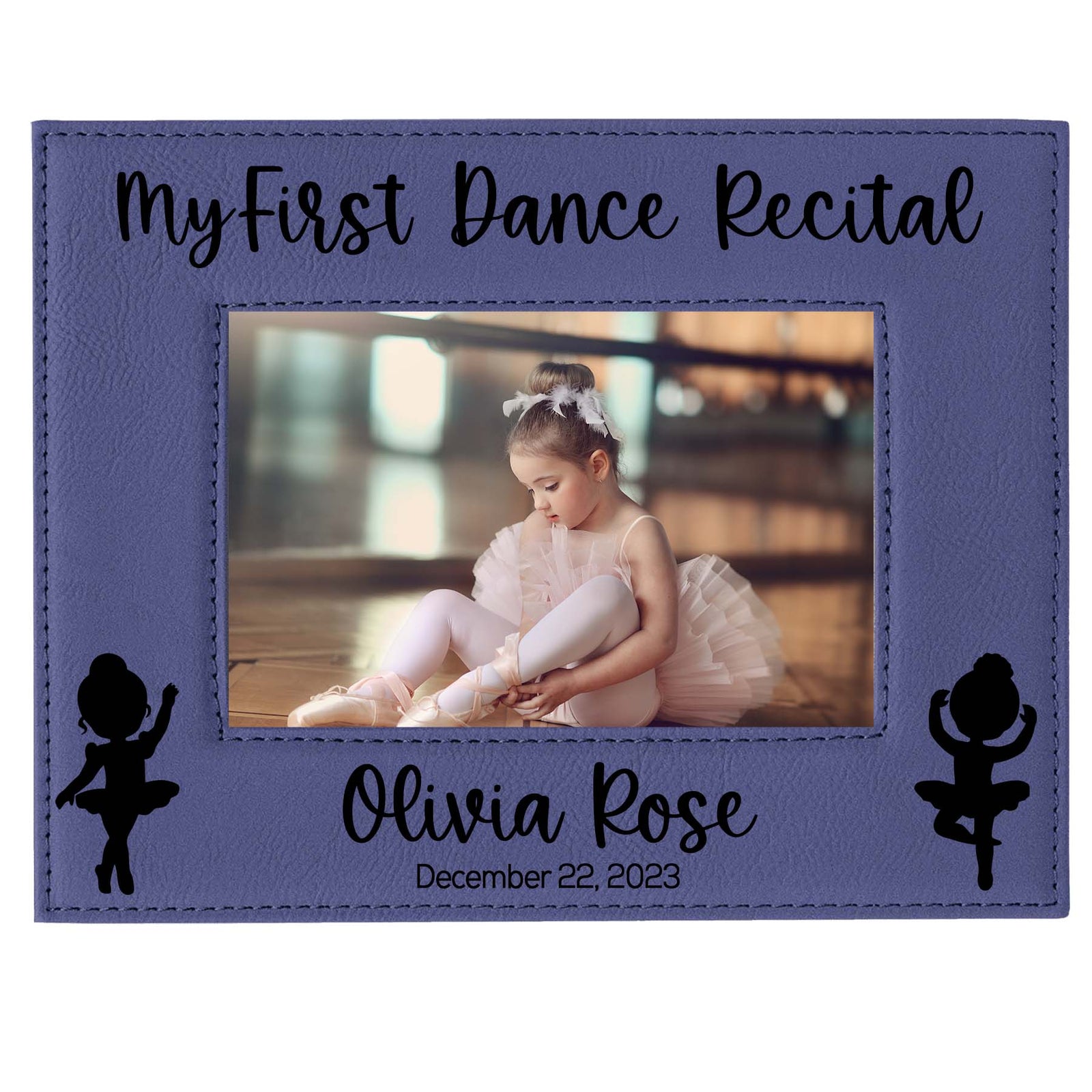 My First Dance Recital Personalized Engraved Purple Leatherette Picture Frame - Sunny Box