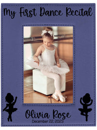 My First Dance Recital Personalized Engraved Purple Leatherette Picture Frame - Sunny Box