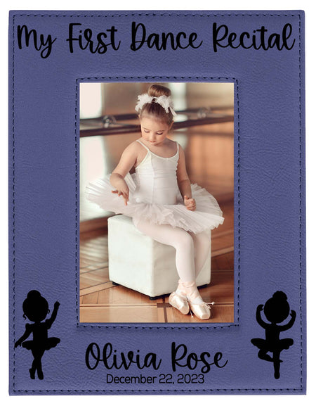 My First Dance Recital Personalized Engraved Purple Leatherette Picture Frame - Sunny Box