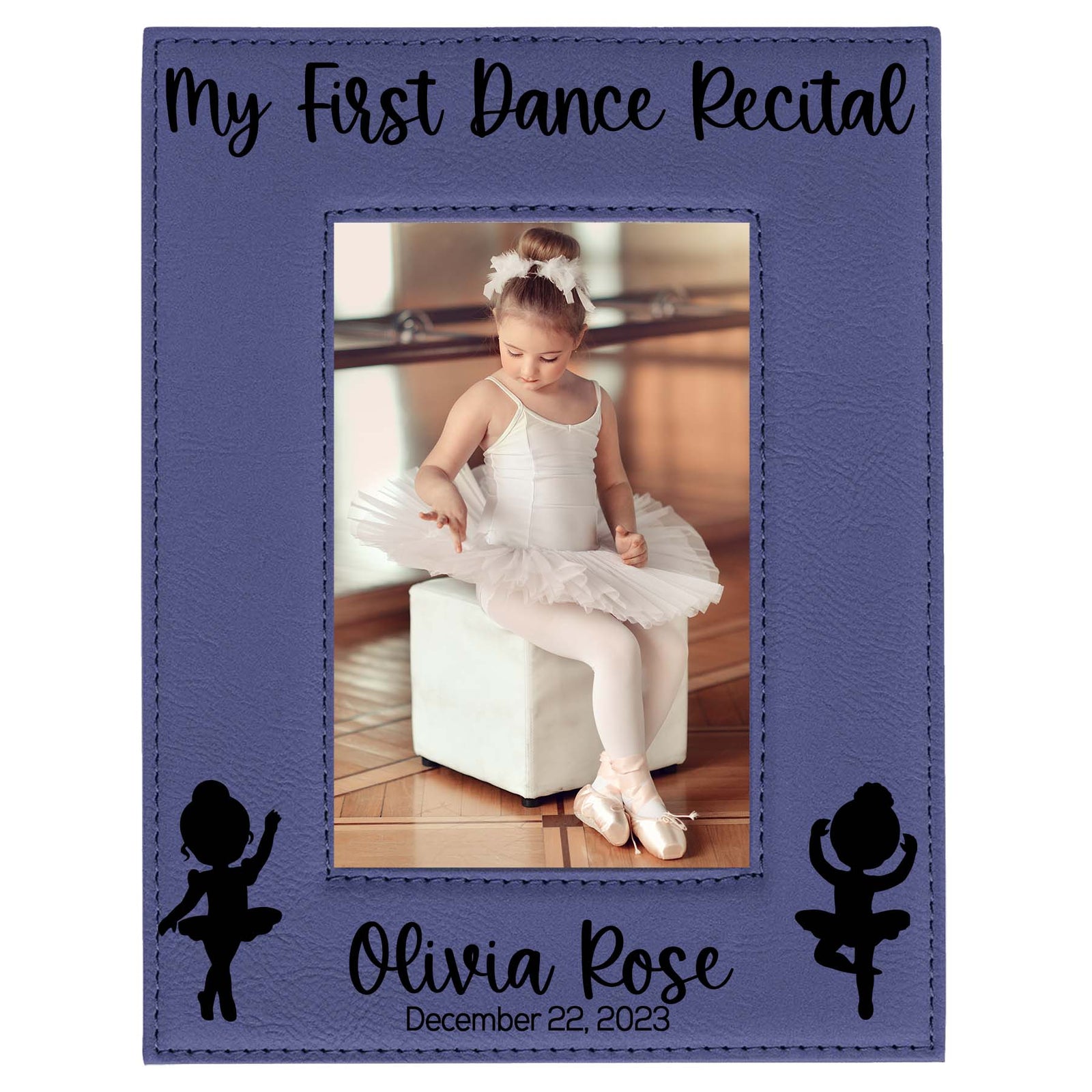 My First Dance Recital Personalized Engraved Purple Leatherette Picture Frame - Sunny Box