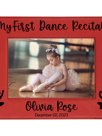My First Dance Recital Personalized Engraved Red Leatherette Picture Frame - Sunny Box