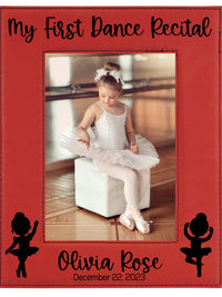 My First Dance Recital Personalized Engraved Red Leatherette Picture Frame - Sunny Box