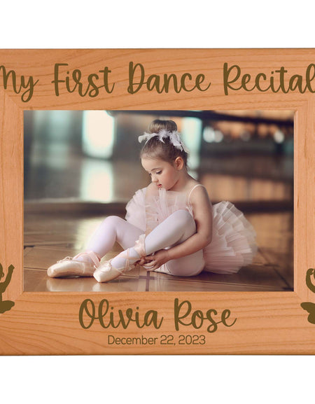 My First Dance Recital Personalized Engraved Alder Wood Picture Frame by Sunny Box