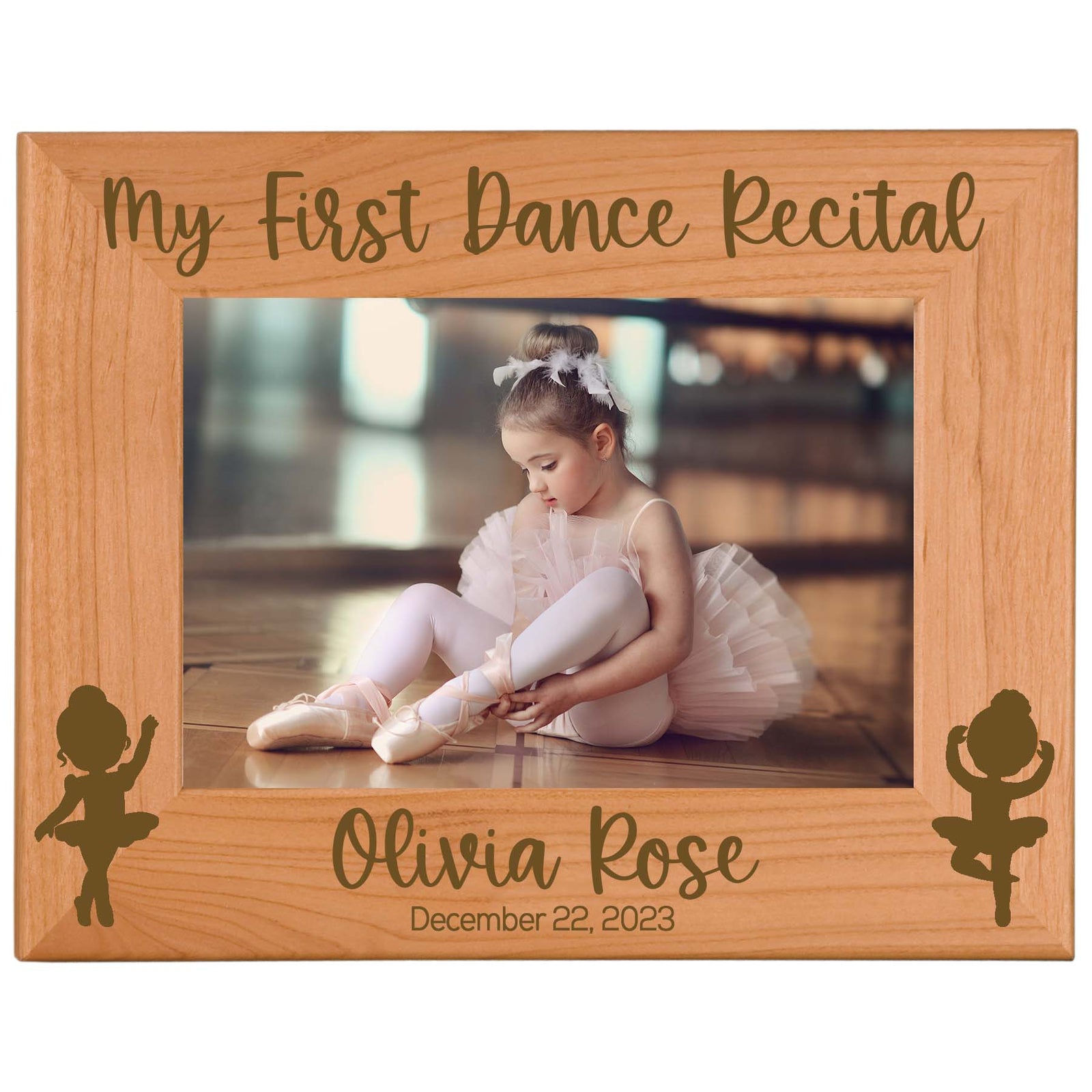 My First Dance Recital Personalized Engraved Alder Wood Picture Frame by Sunny Box