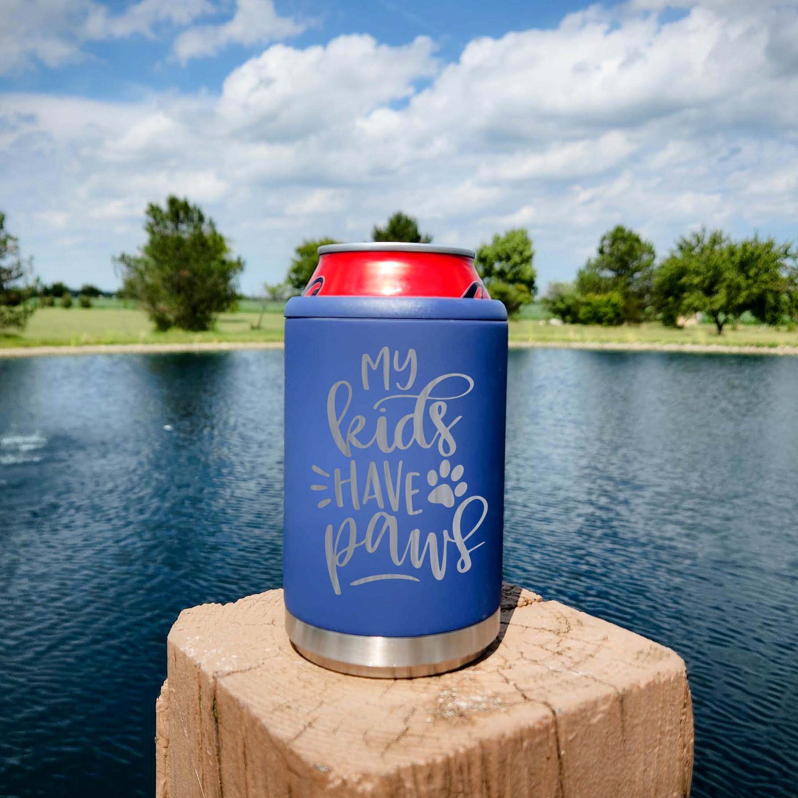 My Kids Have Paws Personalized Engraved Can Cooler - Sunny Box