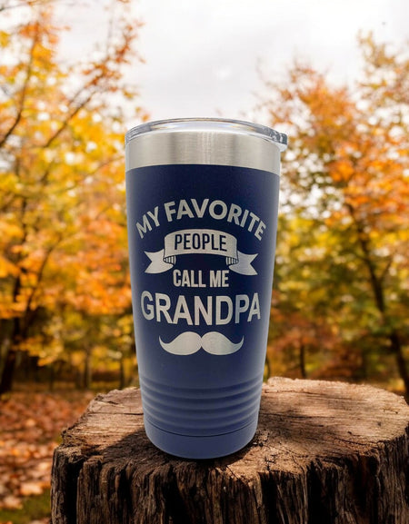 My Favorite People Call Me Grandpa Mustache Engraved Polar Camel Tumbler