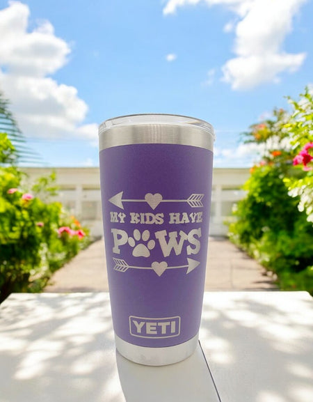 My Kids Have Paws Arrow - Engraved YETI Tumbler