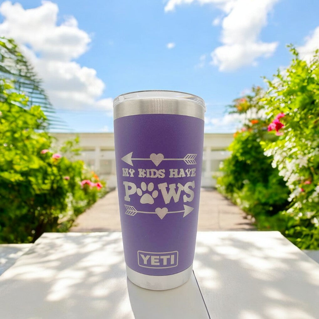 My Kids Have Paws Arrow - Engraved YETI Tumbler