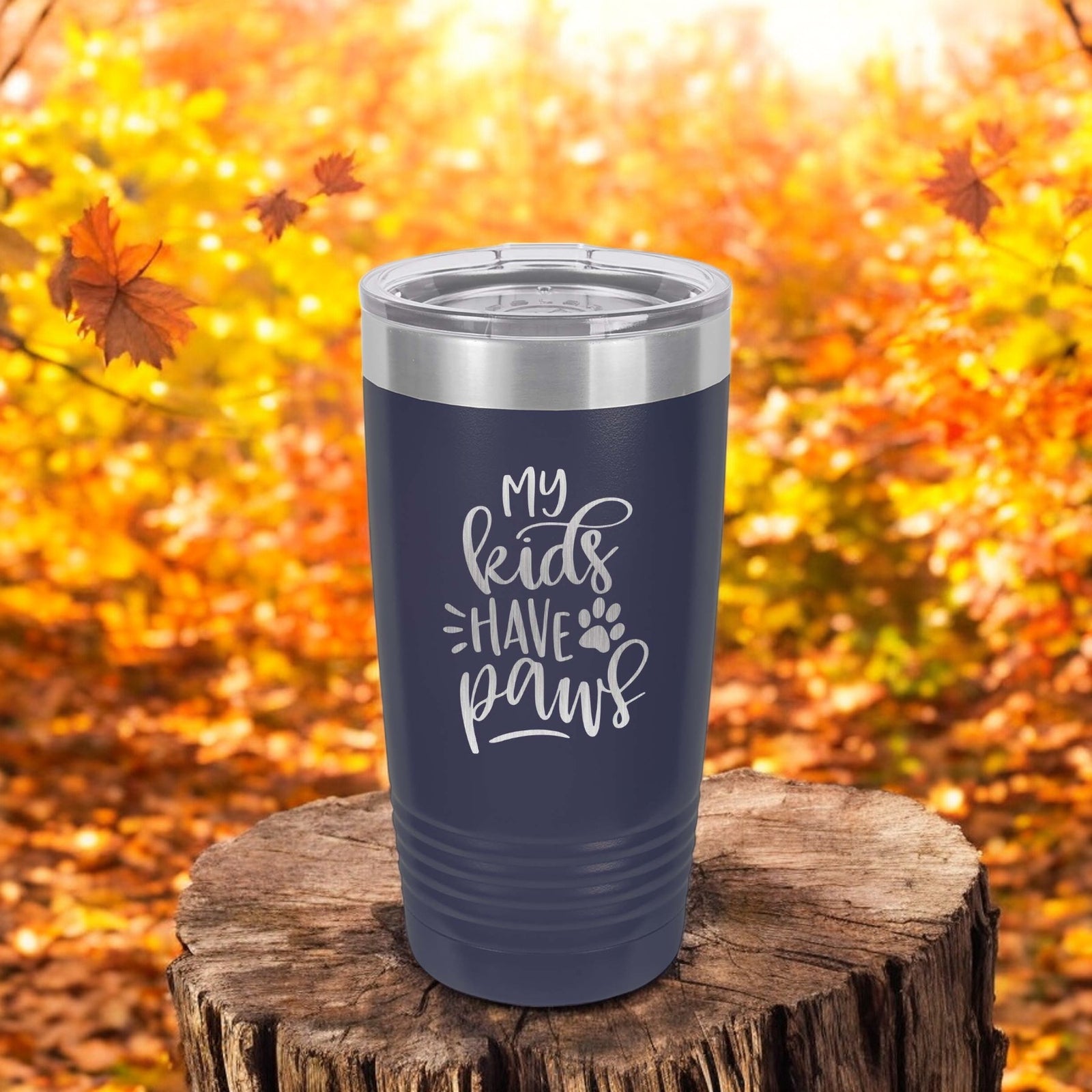 My Kids Have Paws 2 - Engraved Polar Camel Tumbler