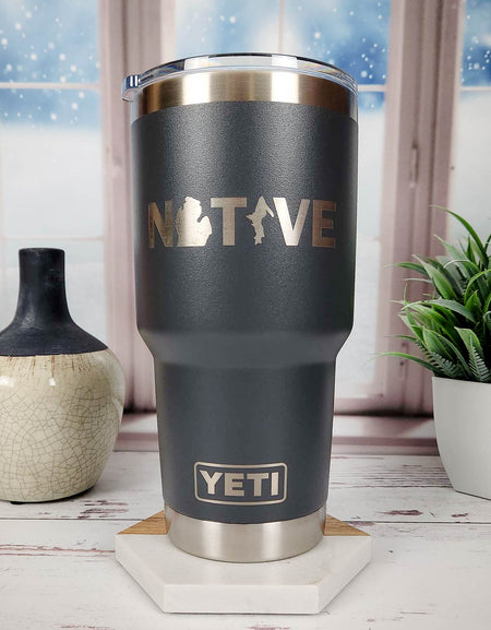 Michigan Native Engraved YETI Tumbler