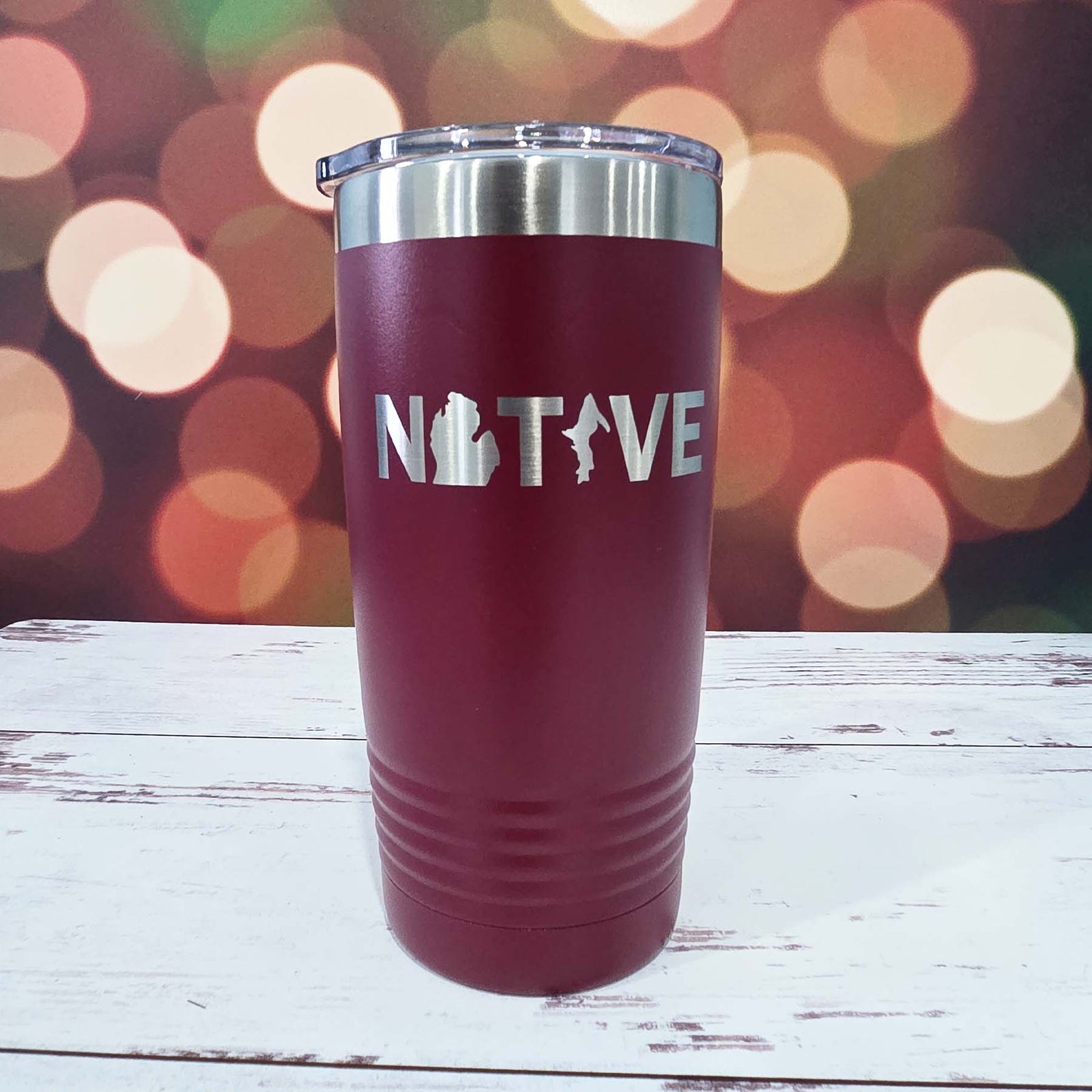 Michigan Native Engraved Polar Camel Tumbler