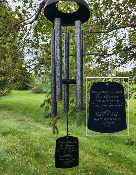 Never Underestimate the difference made personalized retirement wind chime by Sunny Box