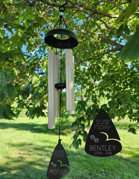 No Longer By My Side Personalized Engraved Pet Memorial Wind Chime by Sunny Box