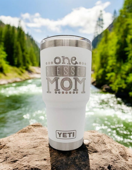 One Blessed Mom Engraved YETI Tumbler
