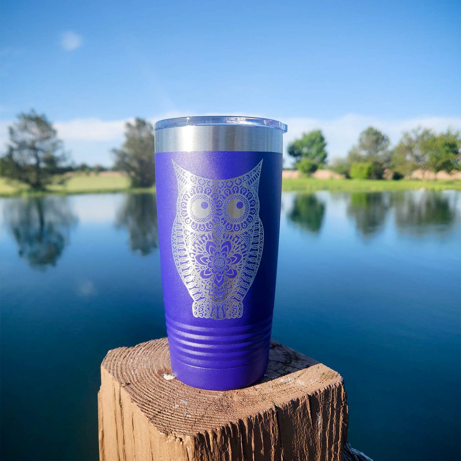 Owl Mandala Engraved Polar Camel Tumbler
