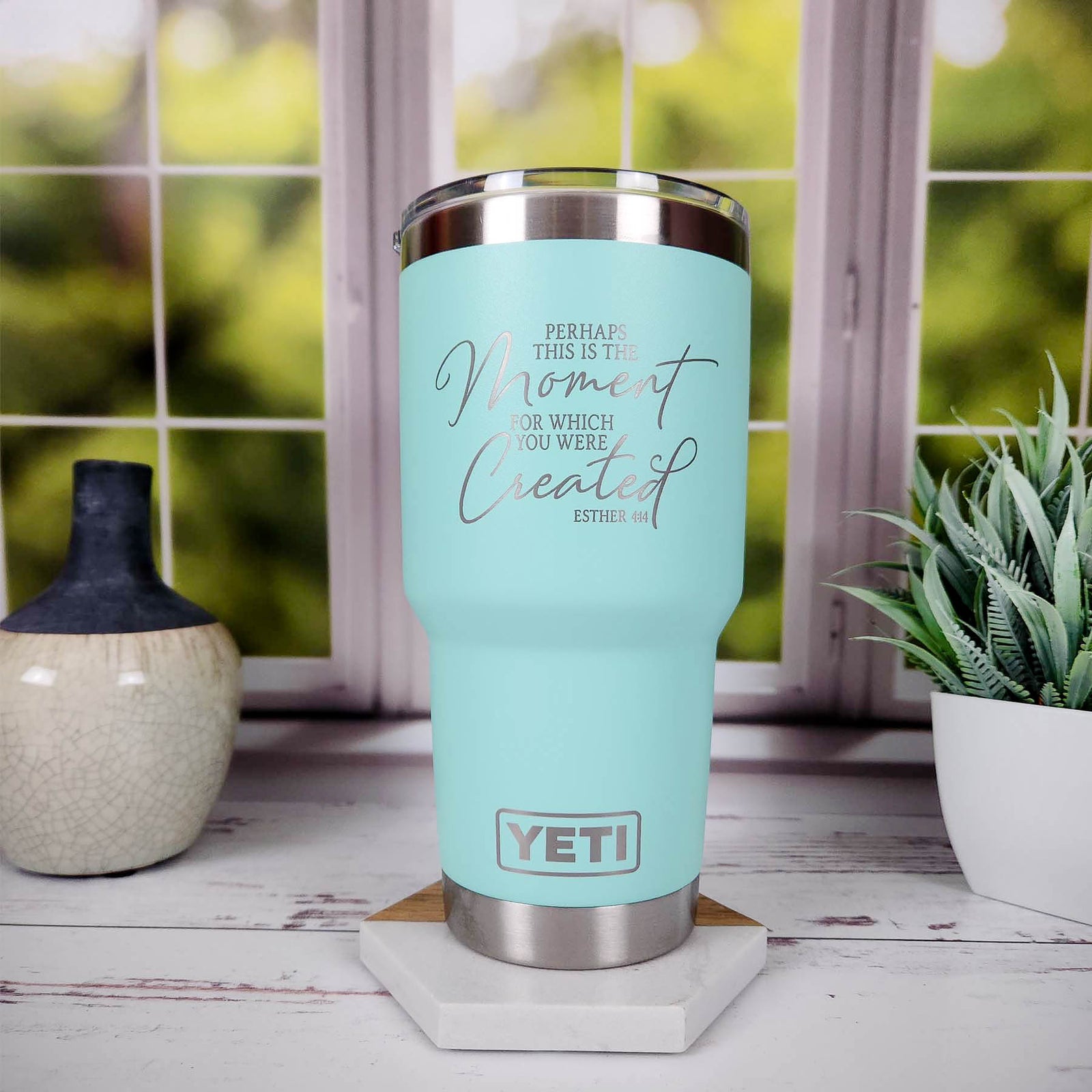 Perhaps This Is the Moment For Which You Were Created - Christian Engraved YETI Tumbler