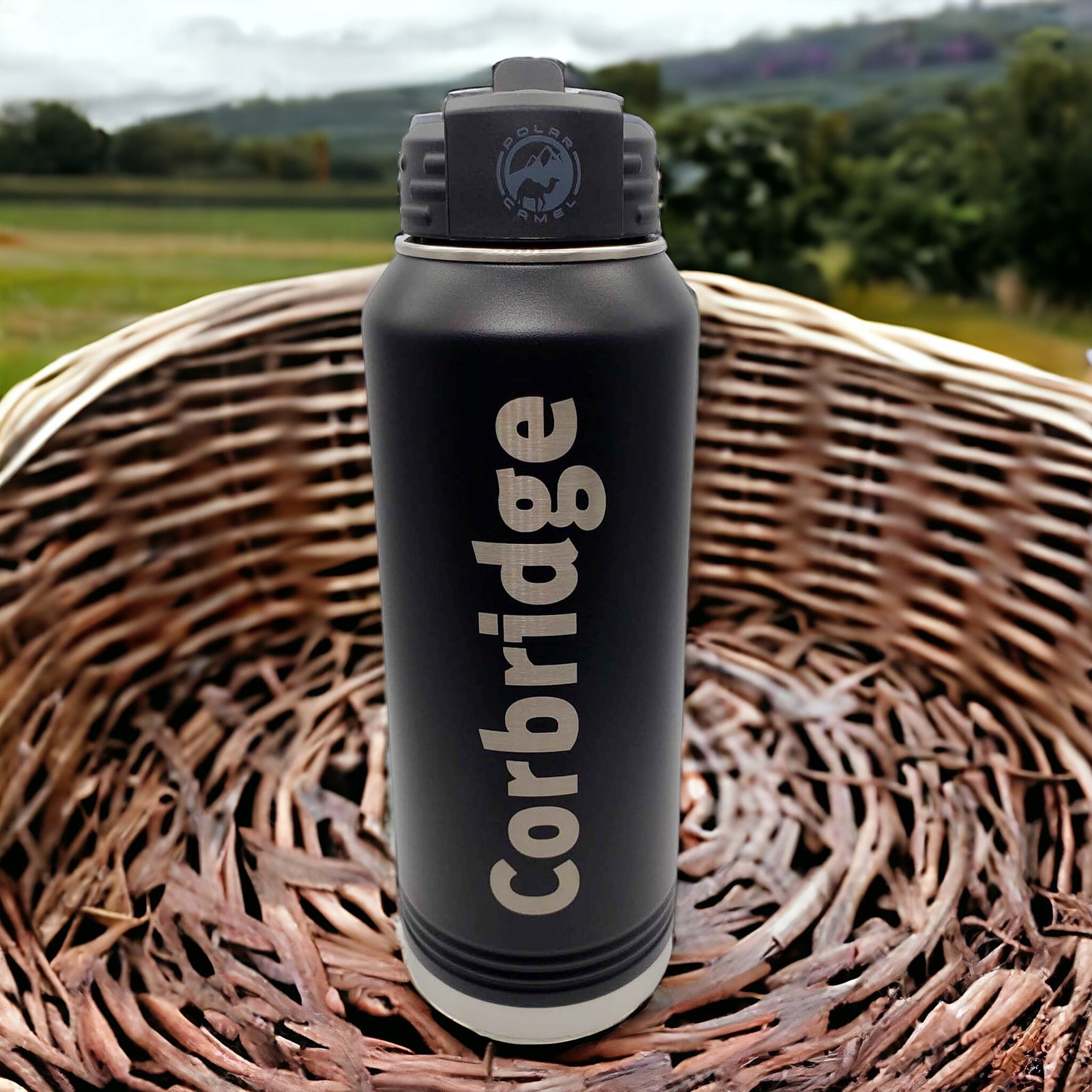 Personalized Polar Camel 32oz Water Bottle Black by Sunny Box