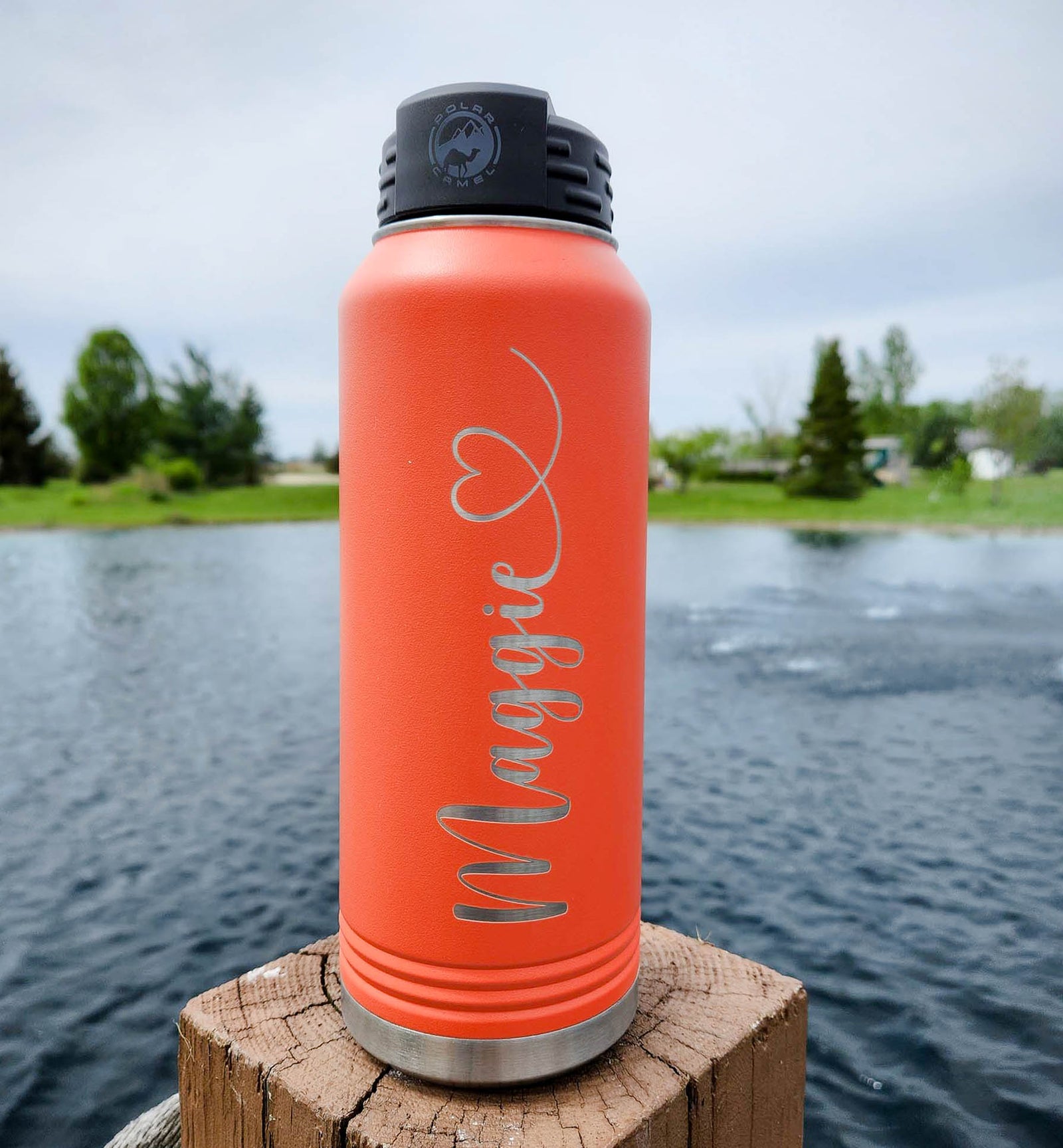 30oz Coral Insulated Water Bottle